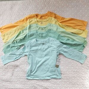NWT Bundle 5 Honest Baby Organic Cotton Long Sleeve T Shirts 5T 5 Toddler Unisex